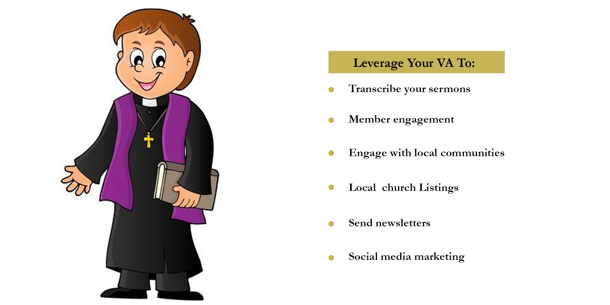 pastor managing tasks with virtual assistant assistance